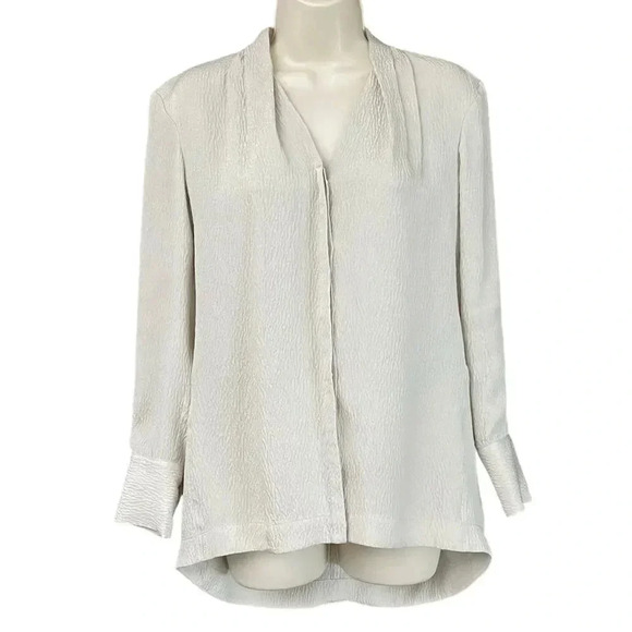 Helmut Lang Silk Button Up Blouse Designer Classic - Picture 3 of 11